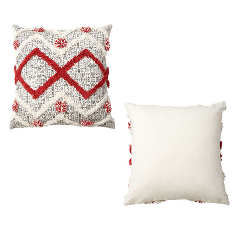 Accessorize Ronan White Red Filled Square Cushion Cushions & Decorative Pillows