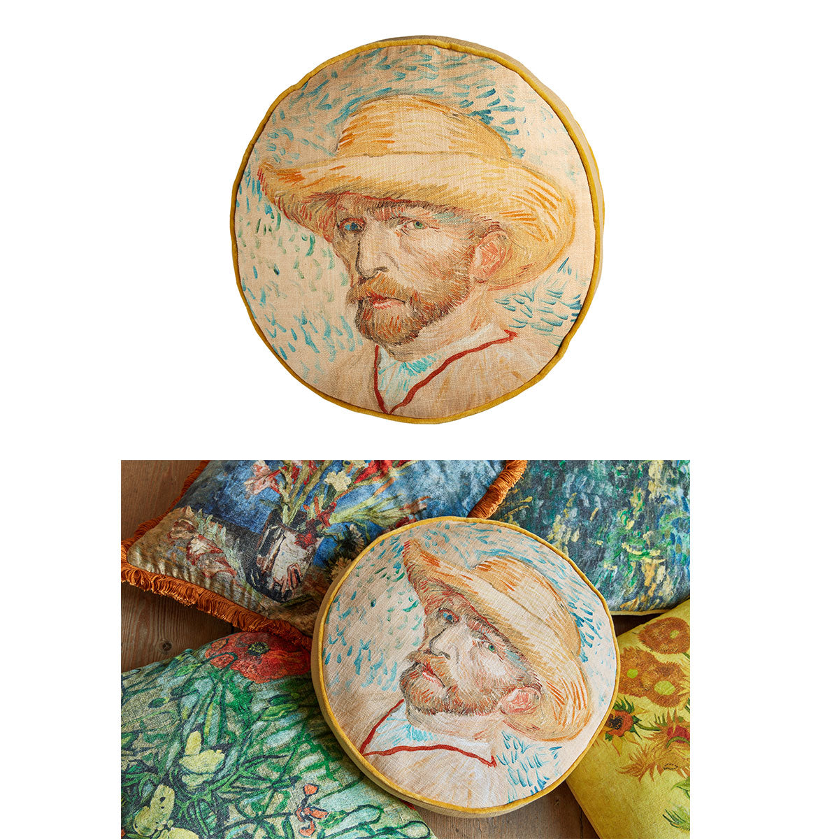 House Van Gogh Self Portrait Round Cushion Cushions & Decorative Pillows