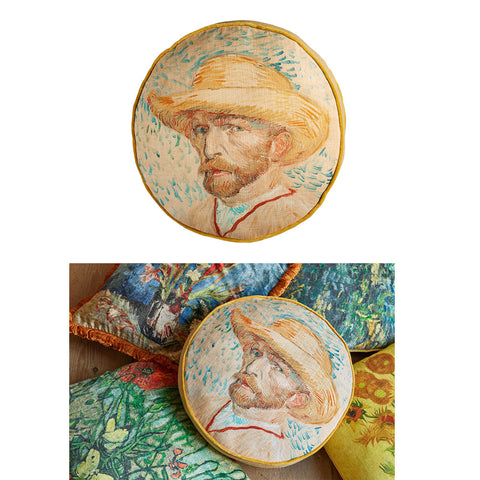 House Van Gogh Self Portrait Round Cushion Cushions & Decorative Pillows