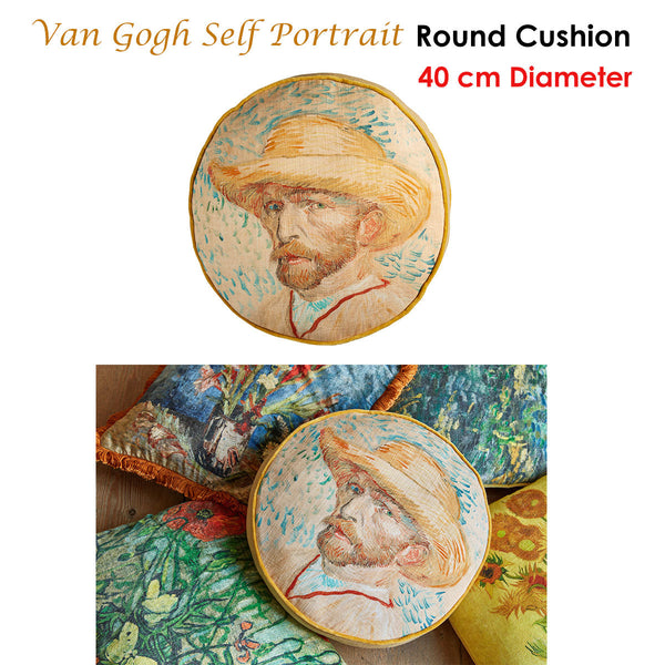 Bedding House Van Gogh Self Portrait Round Cushion
