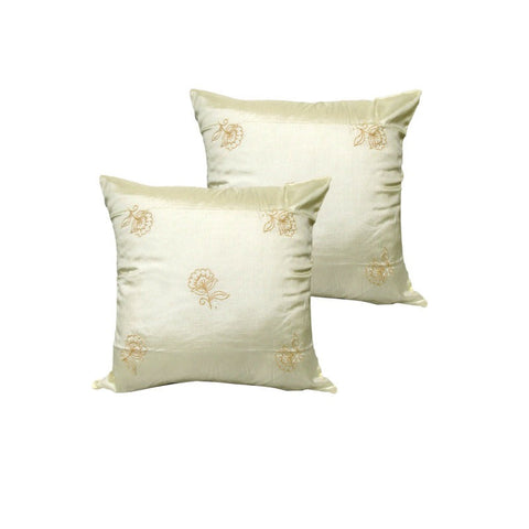 Accessorize Set Of 2 Tiarni Embroidery Faux Silk Square Cushion Covers