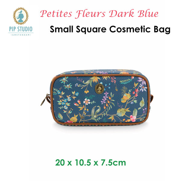 Pip Studio Petites Fleurs Dark Blue Small Square Cosmetic Bag Makeup Bags & Cases