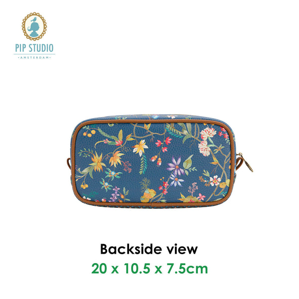 Pip Studio Petites Fleurs Dark Blue Small Square Cosmetic Bag Makeup Bags & Cases