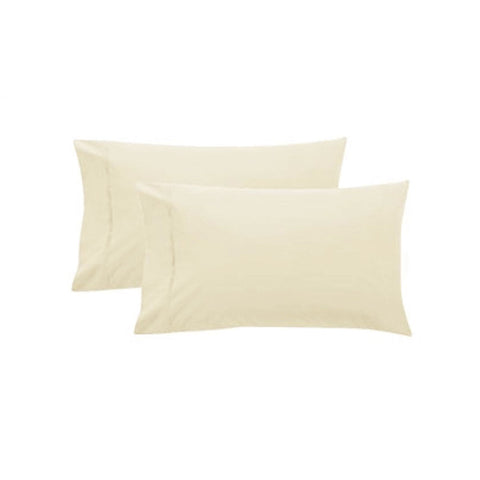 Pair Of Pure Cotton 250Tc Standard Pillowcases Cream