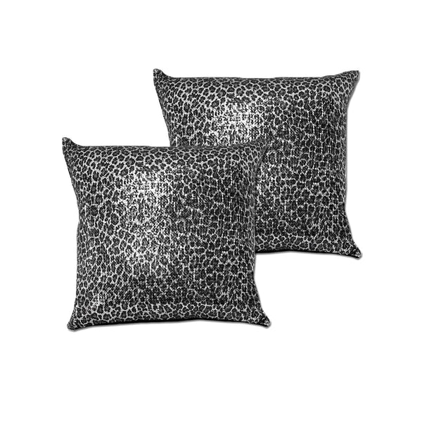 Accessorize Pair Of Leopard Black Sequined Pillowcases Pillow Cases