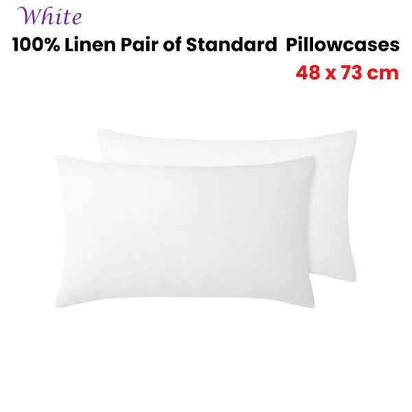 Design Homewares 100% Linen Pair Of Pillowcases 48 X 73 Cm Pillow Cases