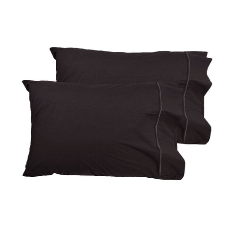 Grand Aterlier Pair Of Queen Sized Pillowcases - Walnut