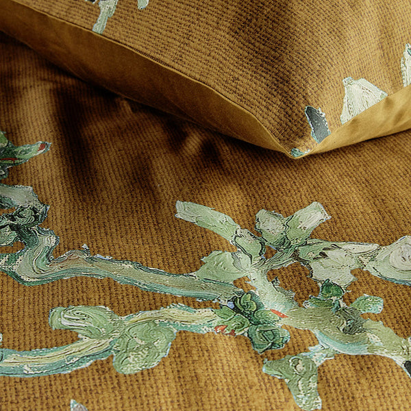 Bedding House Blossoming Ochre Cotton Sateen Quilt Cover Set