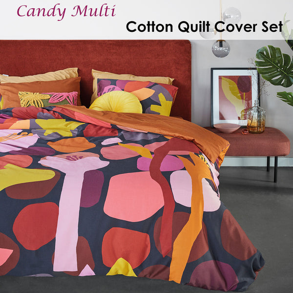 Bedding House Candy Multi Cotton Sateen Quilt Cover Set