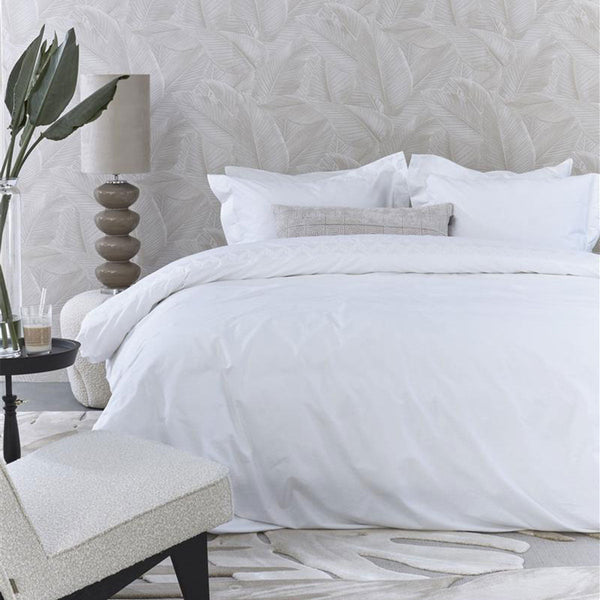 Riviera Maison Elowen White Cotton Quilt Cover Set Quilt Covers