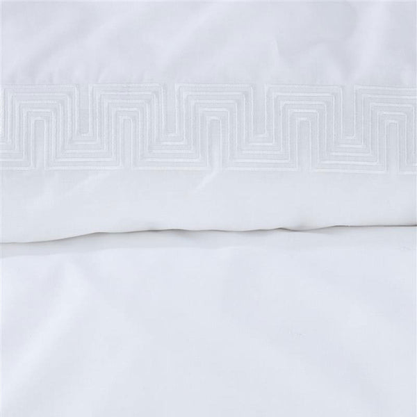 Riviera Maison Elowen White Cotton Quilt Cover Set Quilt Covers