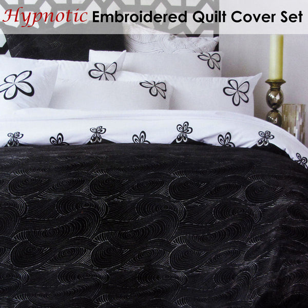 Accessorize Hypnotic Black Quilt Cover Set Queen Quilt Covers