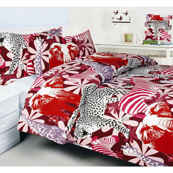 Bright Young Things Jungle Red Quilt Cover Set