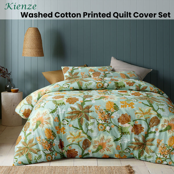 Accessorize Kienze Washed Cotton Printed Quilt Cover Set
