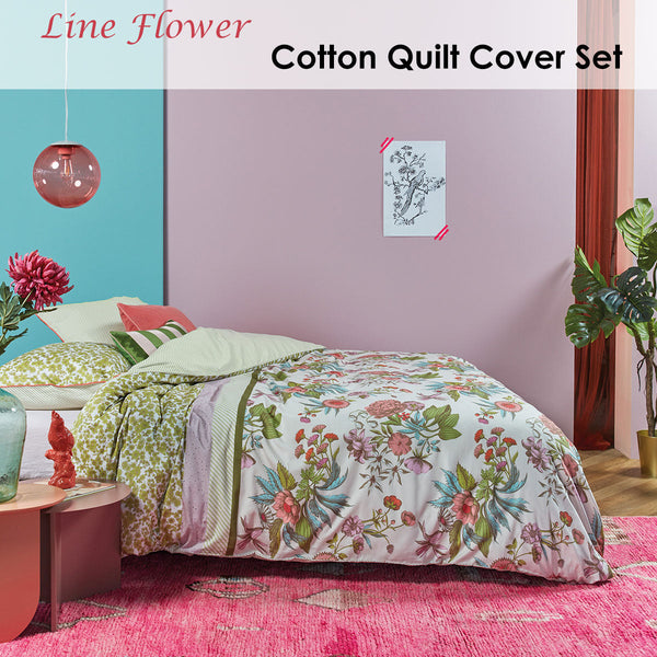 Oilily Line Flower Cotton Sateen Quilt Cover Set