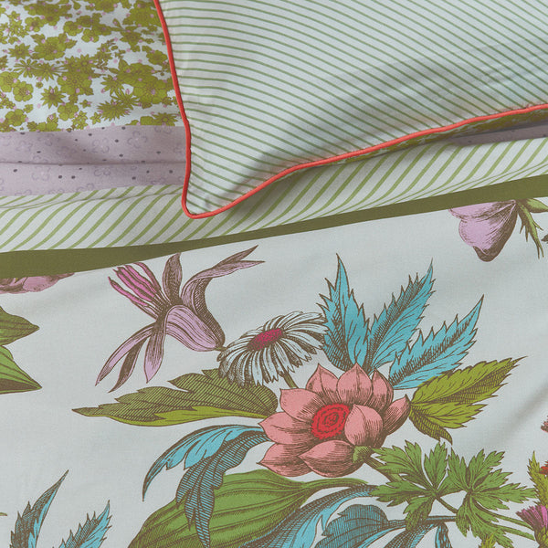 Oilily Line Flower Cotton Sateen Quilt Cover Set