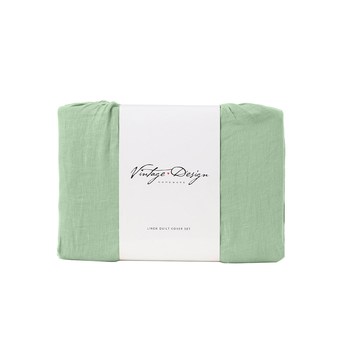 Design Homewares Pistachio French Linen Quilt Cover Set Quilt Covers