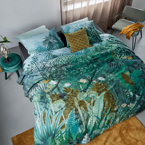 Bedding House Madagascar Green Cotton Quilt Cover Set