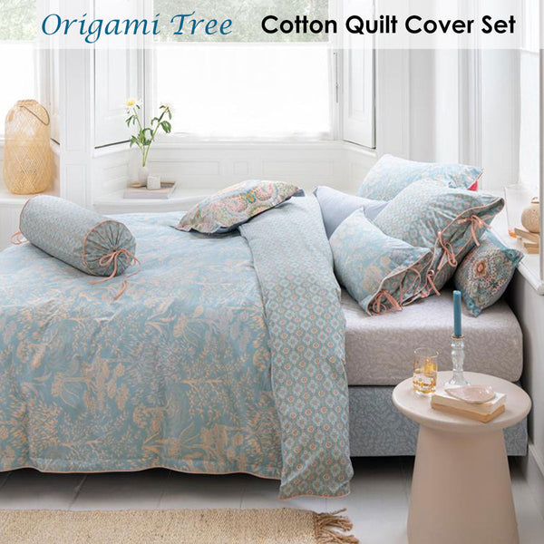 Pip Studio Origami Tree Light Blue Quilt Cover Set Quilt Covers