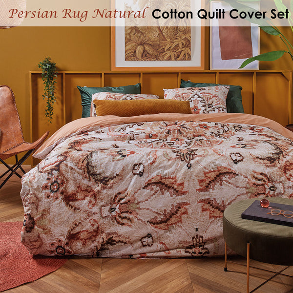Bedding House Persian Rug Natural Cotton Quilt Cover Set