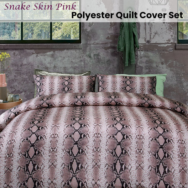 Big Sleep Snake Skin Pink Quilt Cover Set