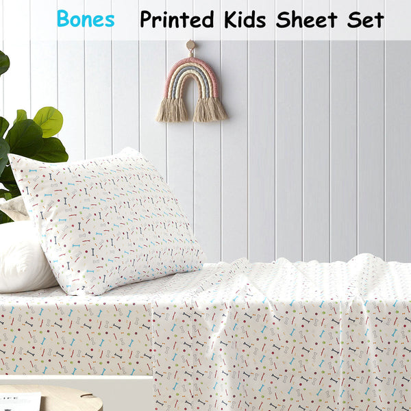 Happy Kids Bones Printed Sheet Set Single