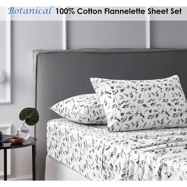 Accessorize Cotton Flannelette Sheet Set Botanical Single