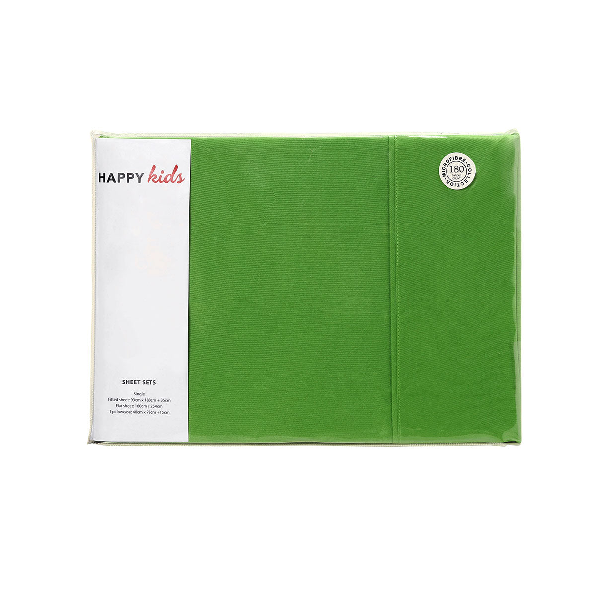 Happy Kids Green Plain Dyed Microfibre Sheet Set Sheets