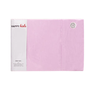 Happy Kids Pink Plain Dyed Microfibre Sheet Set