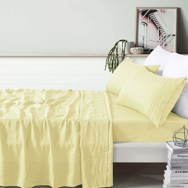 Design Homewares 100% Linen Butter Sheet Set Sheets