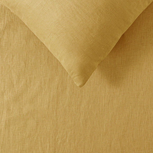 Super King Design Homewares 100% Linen Ochre Sheet Set Sheets
