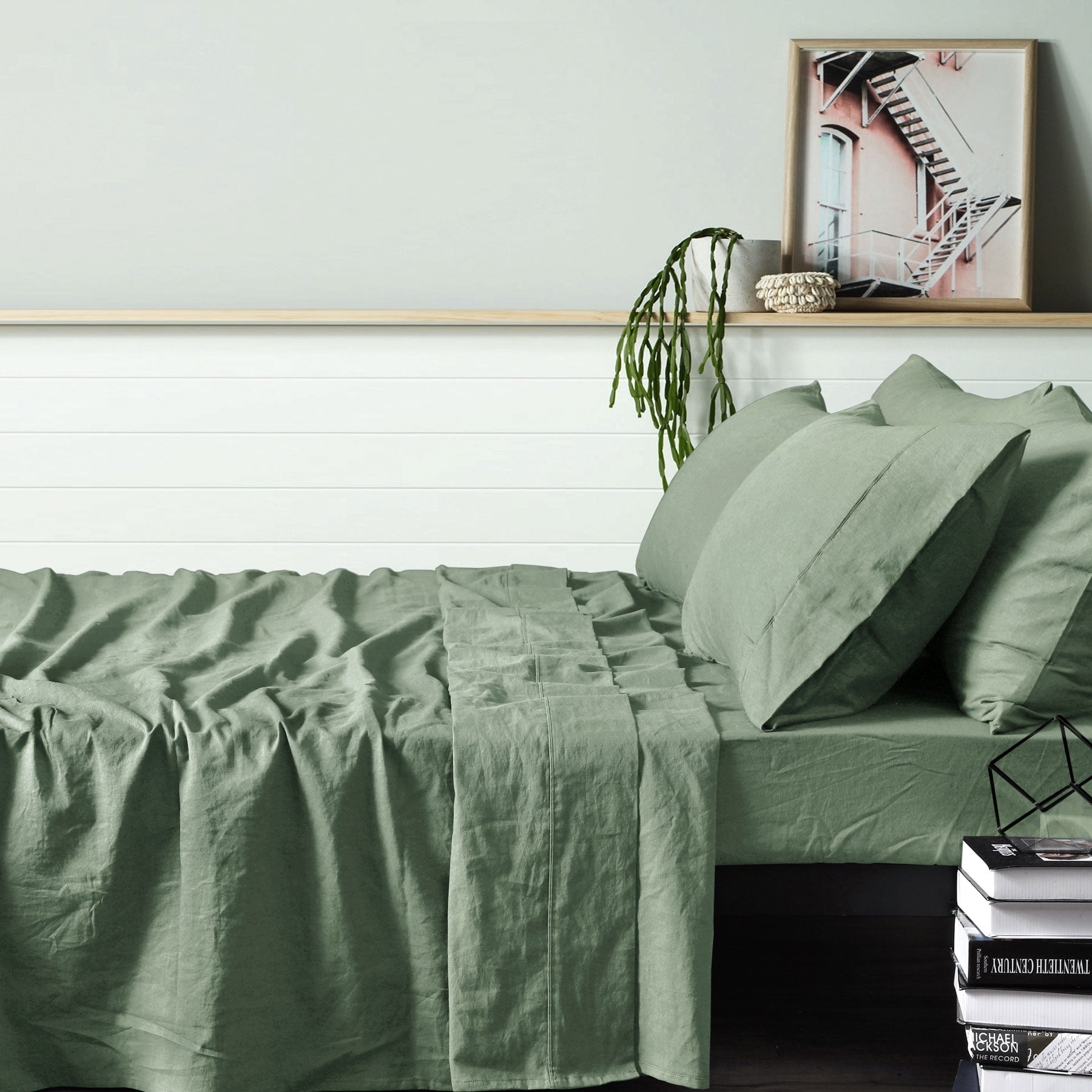 Design Homewares 100% Linen Sage Sheet Set Sheets