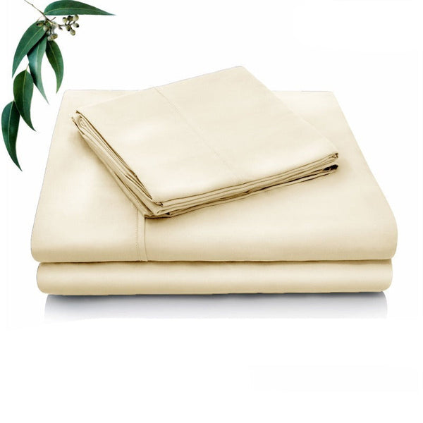 Accessorize Tencel Cotton Blend Sheet Set Cream Or Mocha Single Sheets