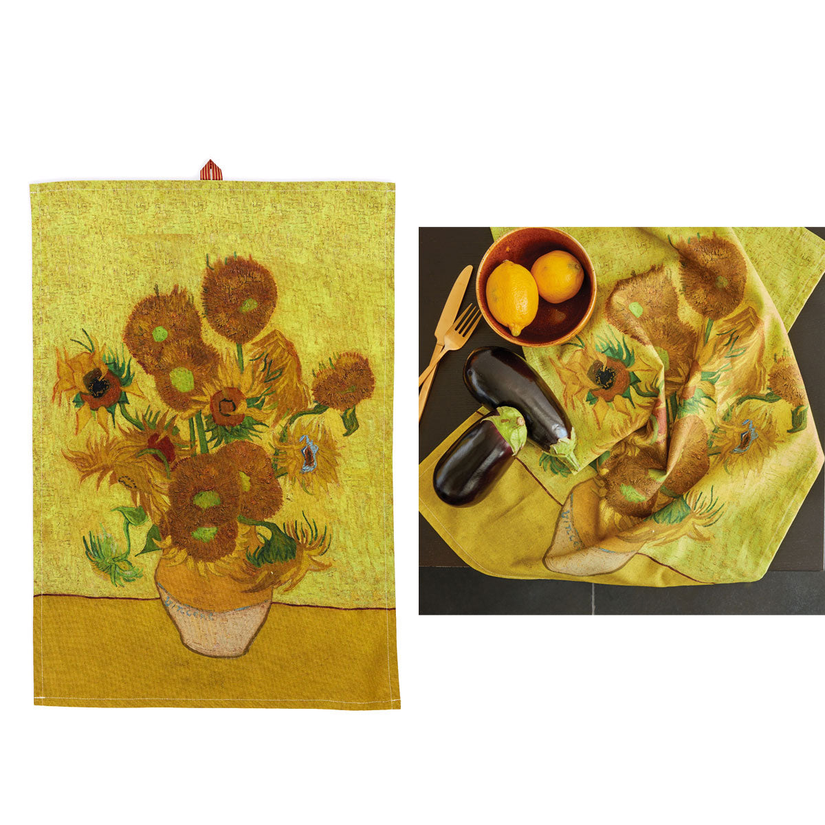 House Van Gogh Sunflower Yellow Tea Towel Tea Towels & Dishcloths