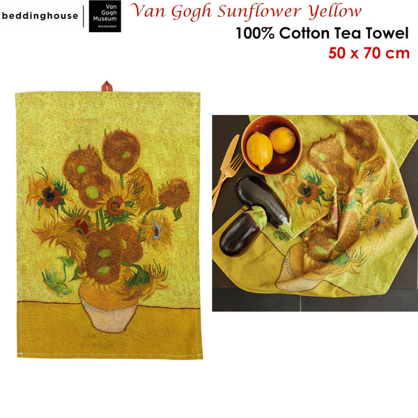 House Van Gogh Sunflower Yellow Tea Towel Tea Towels & Dishcloths