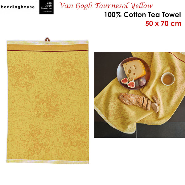 House Van Gogh Tournesol Yellow Tea Towel Tea Towels & Dishcloths