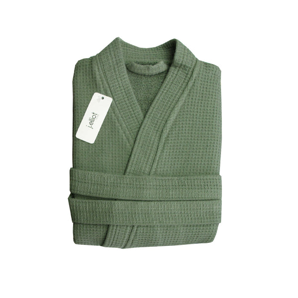 J Elliot Camila Cotton Waffle Bath Robe Chive Sleepwear & Robes