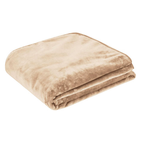 J.Elliot Home 450Gsm Solid Faux Mink Blanket Natural