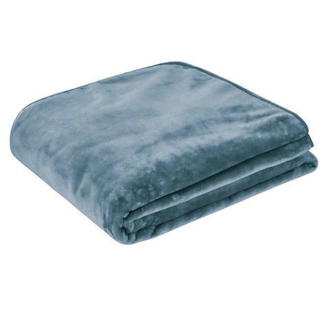 J.Elliot Home 450Gsm Solid Faux Mink Blanket Steel Blue