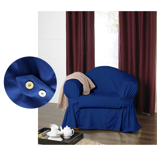 Idc Homewares Cotton Sofa Cover Navy Also Known As Pacific Blue 1 Seater 54 X 245 Cm Slipcovers