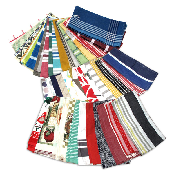 Random Pick Set Of 6 100% Cotton Pattern Tea Towels 50 X 70 Cm Tea Towels & Dishcloths