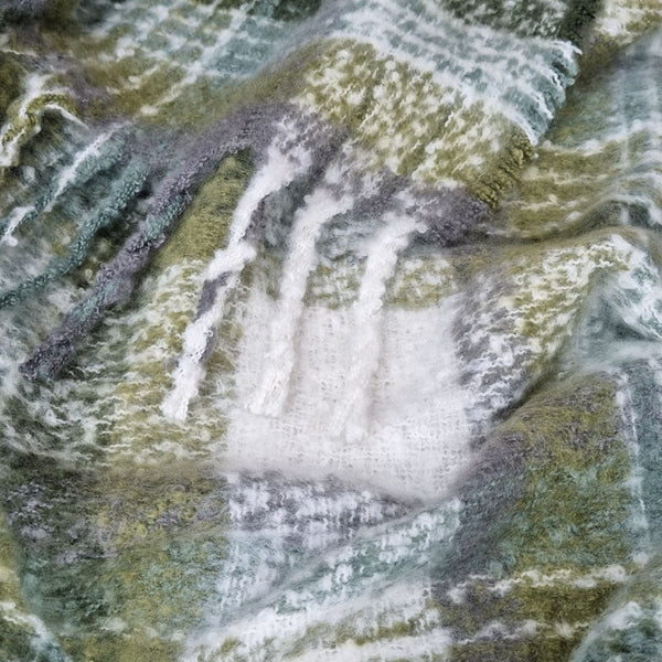 J Elliot Aiden Navy Multi Faux Mohair Throw Rug With Fringe 130 X 160Cm Throws & Afghans