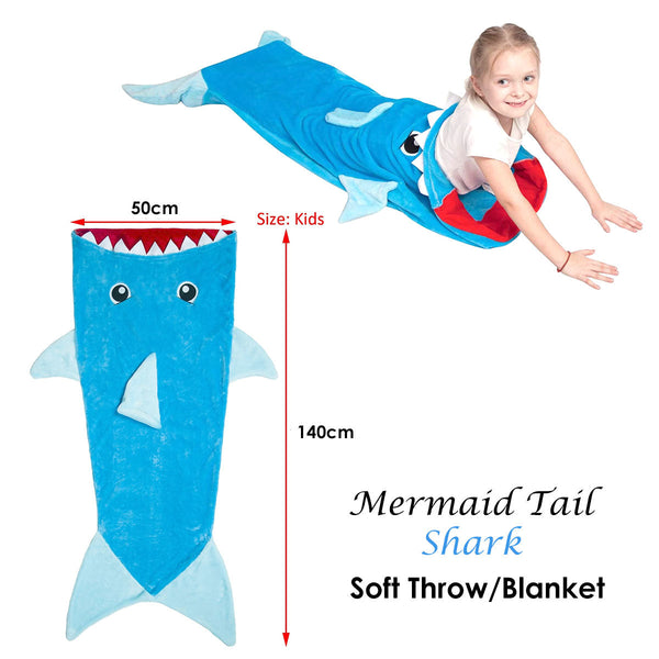 Mermaid Tail Shark Soft Blanket Throw Throws & Afghans