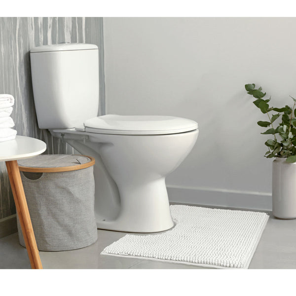 Toggle Microfiber Bath Mat Contourned White Bath Mats Rugs & Toilet Covers