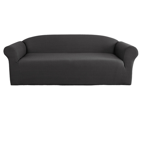 Elan Cambridge Extra-Stretch Couch Cover Steel Three Seater