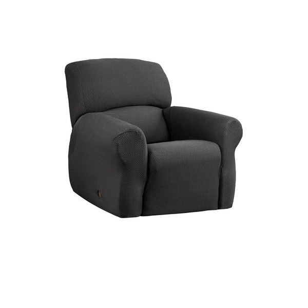 Elan Cambridge Extra Stretch Couch Cover Steel One Seater Recliner Slipcovers