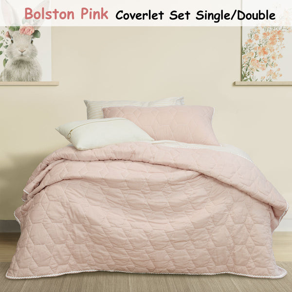 Jelly Bean Kids Bolston Pink Coverlet Set Single/Double Single Bed Quilts