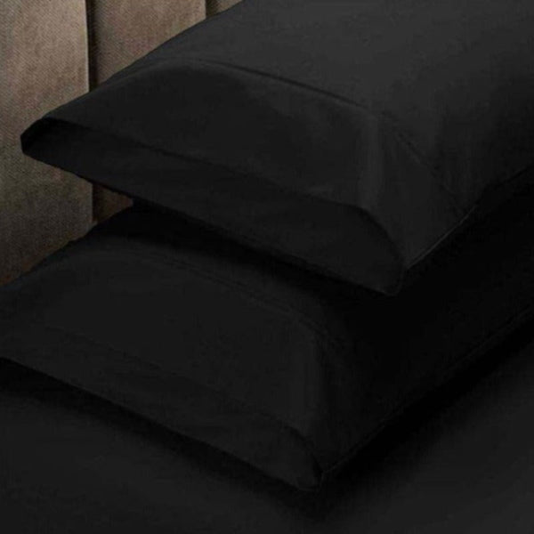 Apartmento 225Tc Fitted Sheet Set King Black Plus Pillowcases Sheets