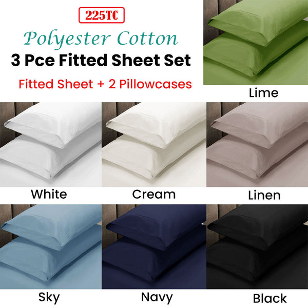 Apartmento 225Tc Fitted Sheet Set King Cream Plus Pillowcases