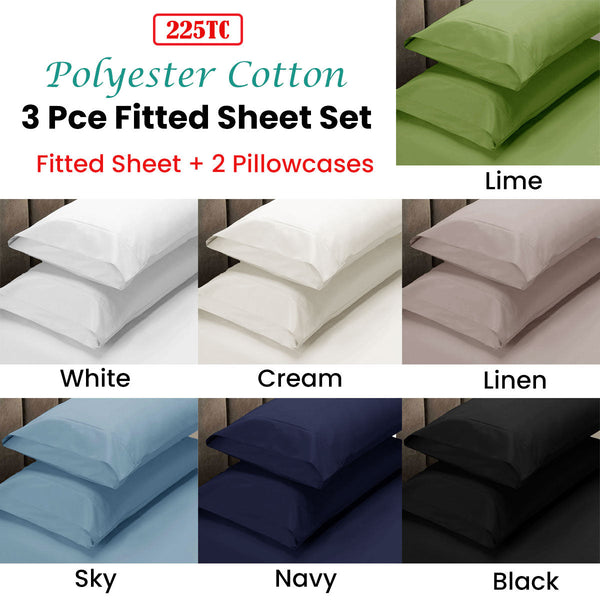 Apartmento 225Tc Fitted Sheet Set King Linen Plus Pillowcases Sheets